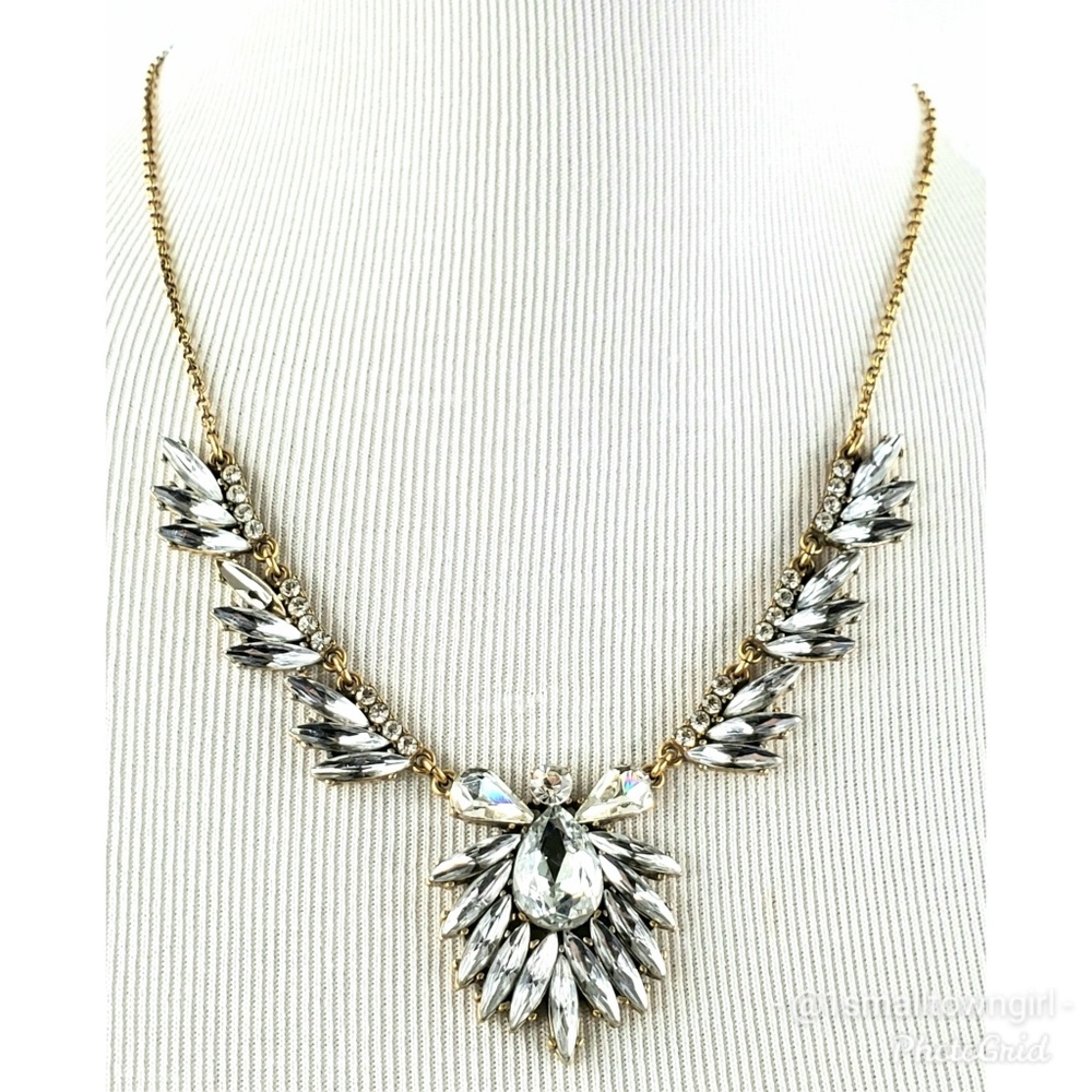 J. Crew crystal and rhinestone floral necklace 12" - Picture 4 of 8